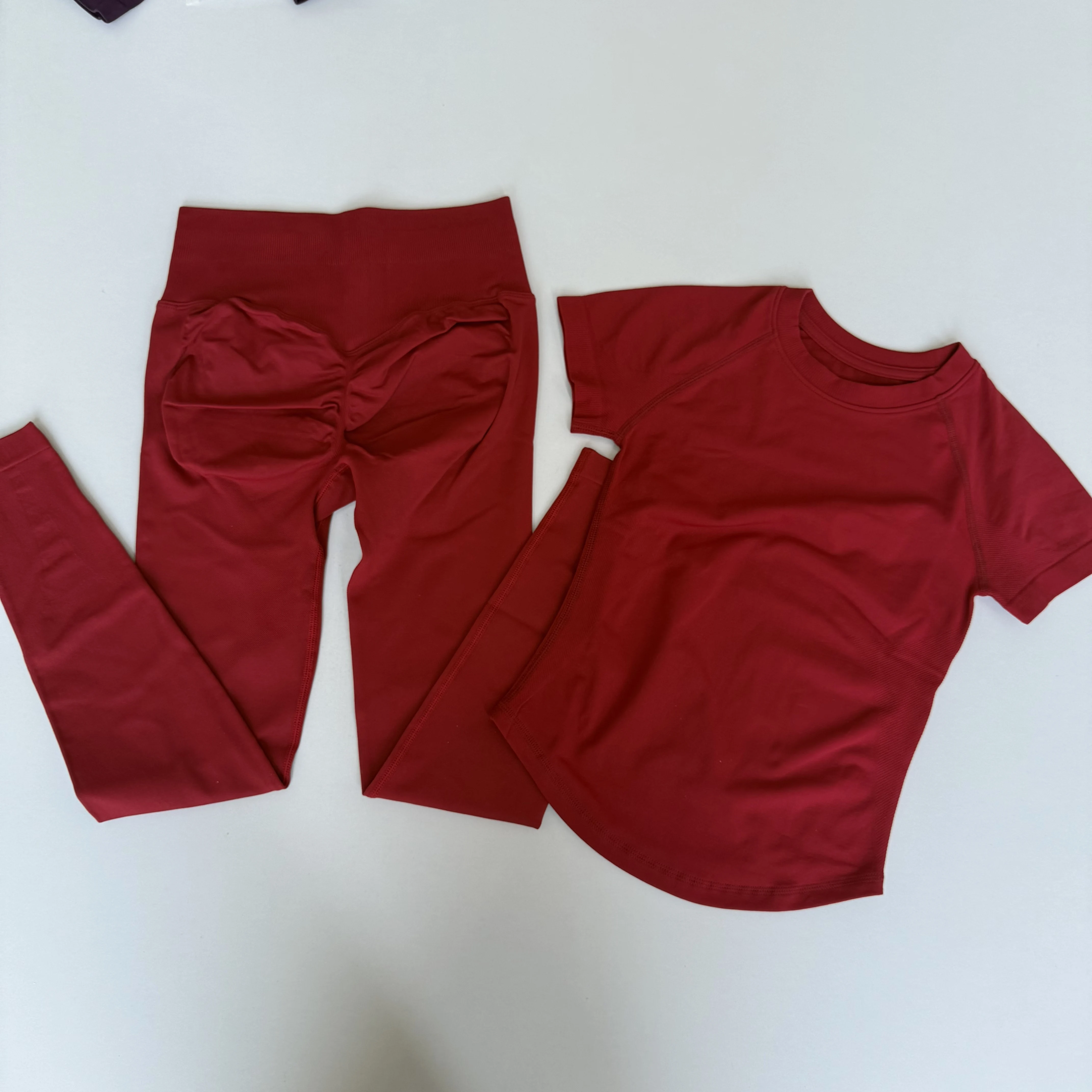 

2Pcs Impact Sports Sets for Women, Crew Neck Breathable Fitness Running T-Shirt Top + High Waist Stretch Yoga Leggings Pants Set