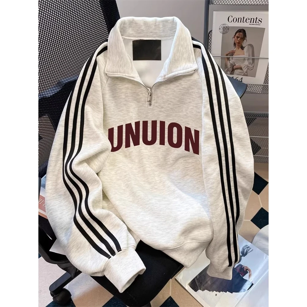 

Large Size 300 Pou Hong Kong Sle Tee Bars Letter Men's Sweatirt Loose Casual f Zip irt Trendy Top