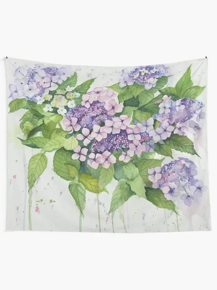 Lavender Lace Cap Floral Tapestry Decoration For Home On The Wall Wallpaper Tapestry