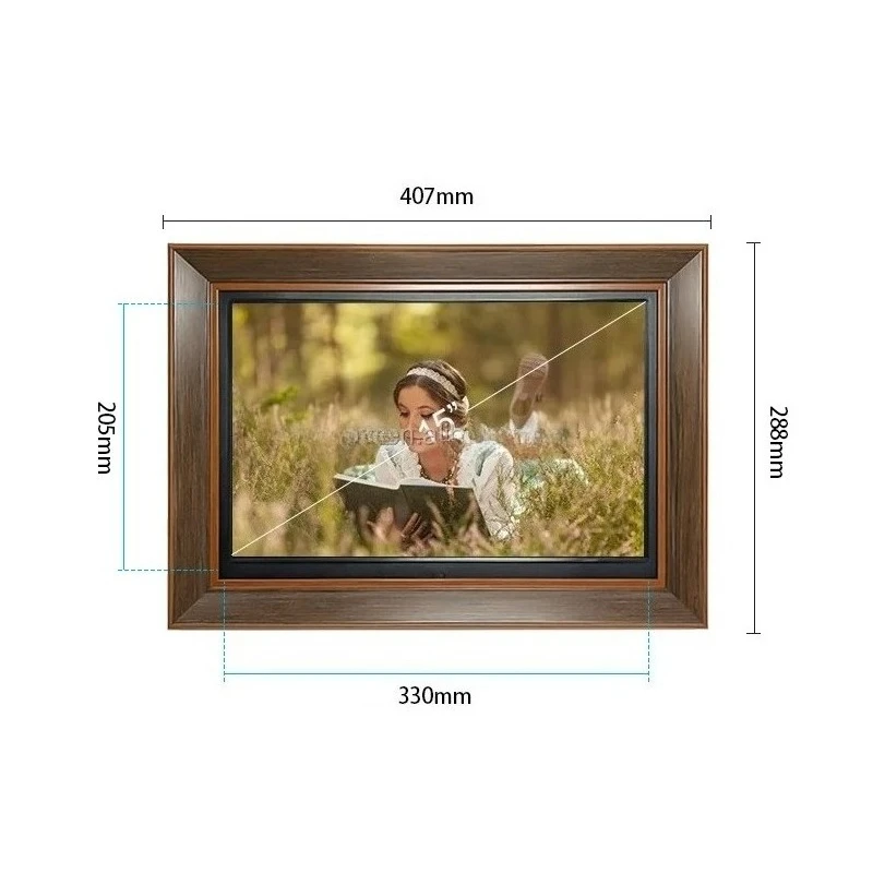 Factory Supply Built in Battery Memory Wood Frame Electronic Digital Photo Picture Frame 15" Inch - Detail 1