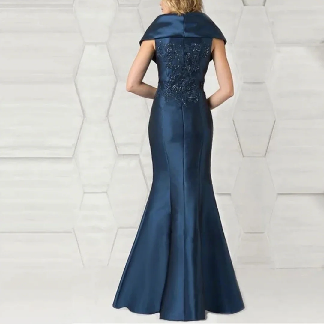 Querida fora do ombro trompete vestes na moda rendas apliques mãe da noiva vestido personalizado