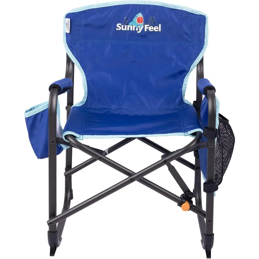 كرسي تخييم من الألومنيوم خفيف الوزن وقابل للطي مع حامل أكواب وجيب لرحلات الشاطئ والنزهات والرياضات الخارجية Fol #1
