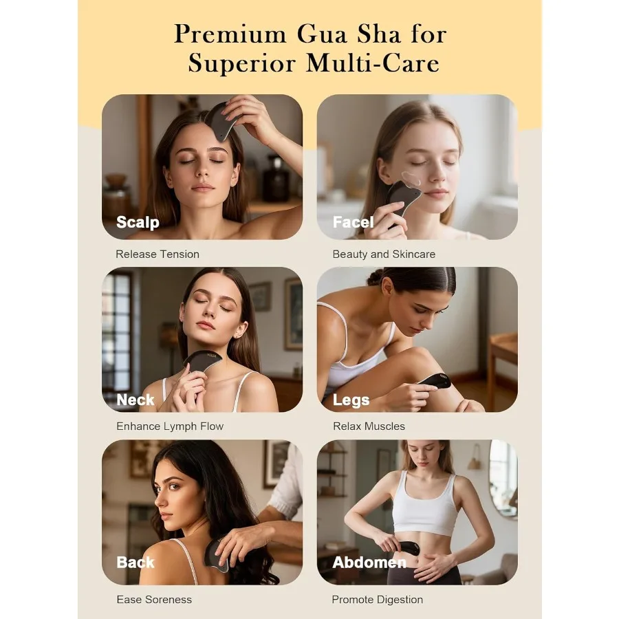 2PCS Gua sha Facial Tools SPA Cadeau voor Vrouwen Natuurlijke Gele Bian Steen voor Lymfedrainage Massager Gezichtsmassage Huidverzorging