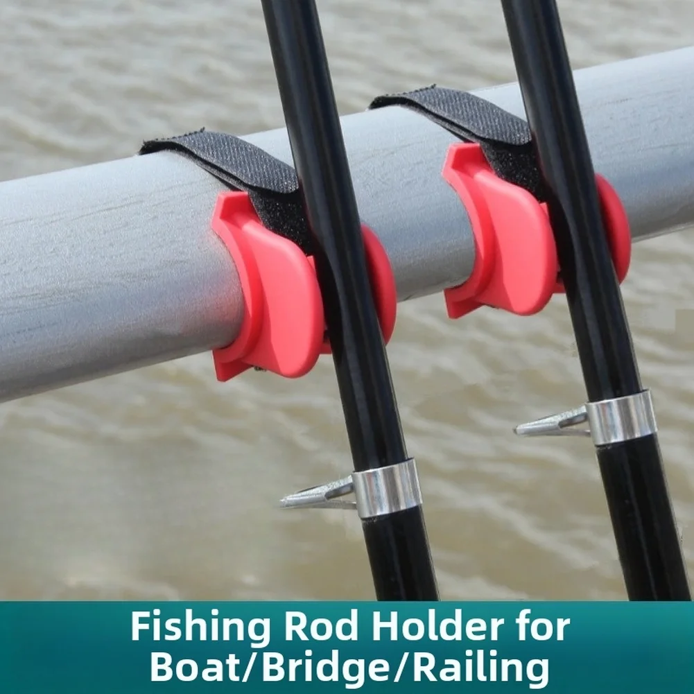 Boat Fishing Rod Holder U Shape Design for Rail Mount on Bridge or Shore with TPE Soft Protection and Lightweight 20g