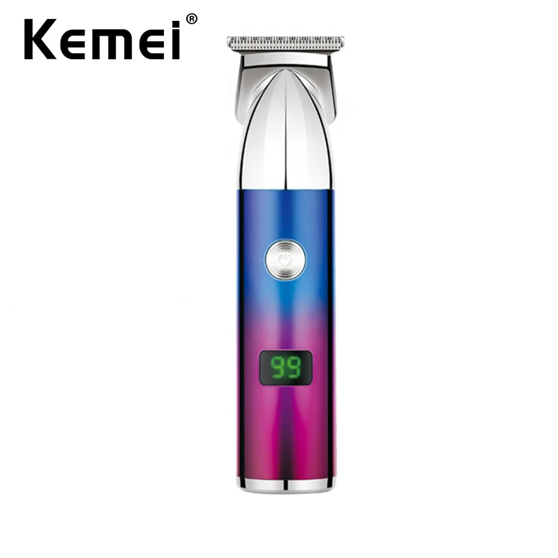 Kemei Professional Hair Clipper Men Barber Rechargeable Hair Cutting Machine Cordless Hair Grooming Trimmers 0.1mm LED Display