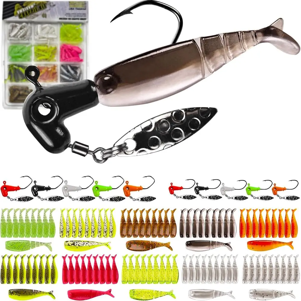 

Набор для ловли краппи, 110 + 80 шт.: приманки для ловли краппи, мягкие грубы и приманки для плавания в пресной и соленой воде.