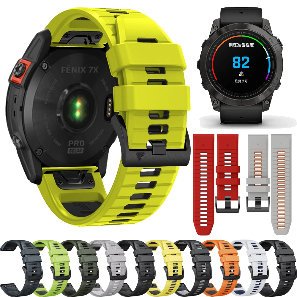 Forerunner 945 Watch Band For Garmin Fenix 8 47-51mm E 7 7X 6 6X 5 5X/Epix Pro QuickFit 22mm 26mm Silicone Smart Strap Bracelet