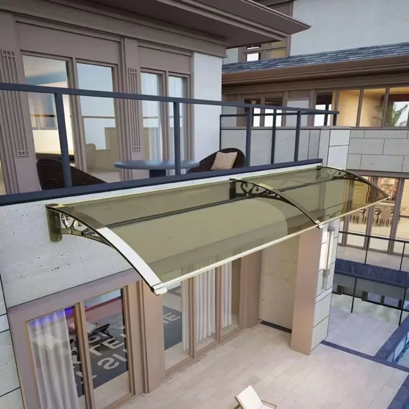 OneAlu New Design PC Board Aluminum Awning - Solid Window, Sunshade & Rainproof Outdoor Shelter for Balcony & Doorway