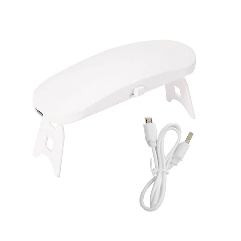 Mini secador de uñas con luz LED UV, máquina de curado de esmalte de Gel, 3 LED, lámpara UV portátil de carga USB de 6W con Cable USB