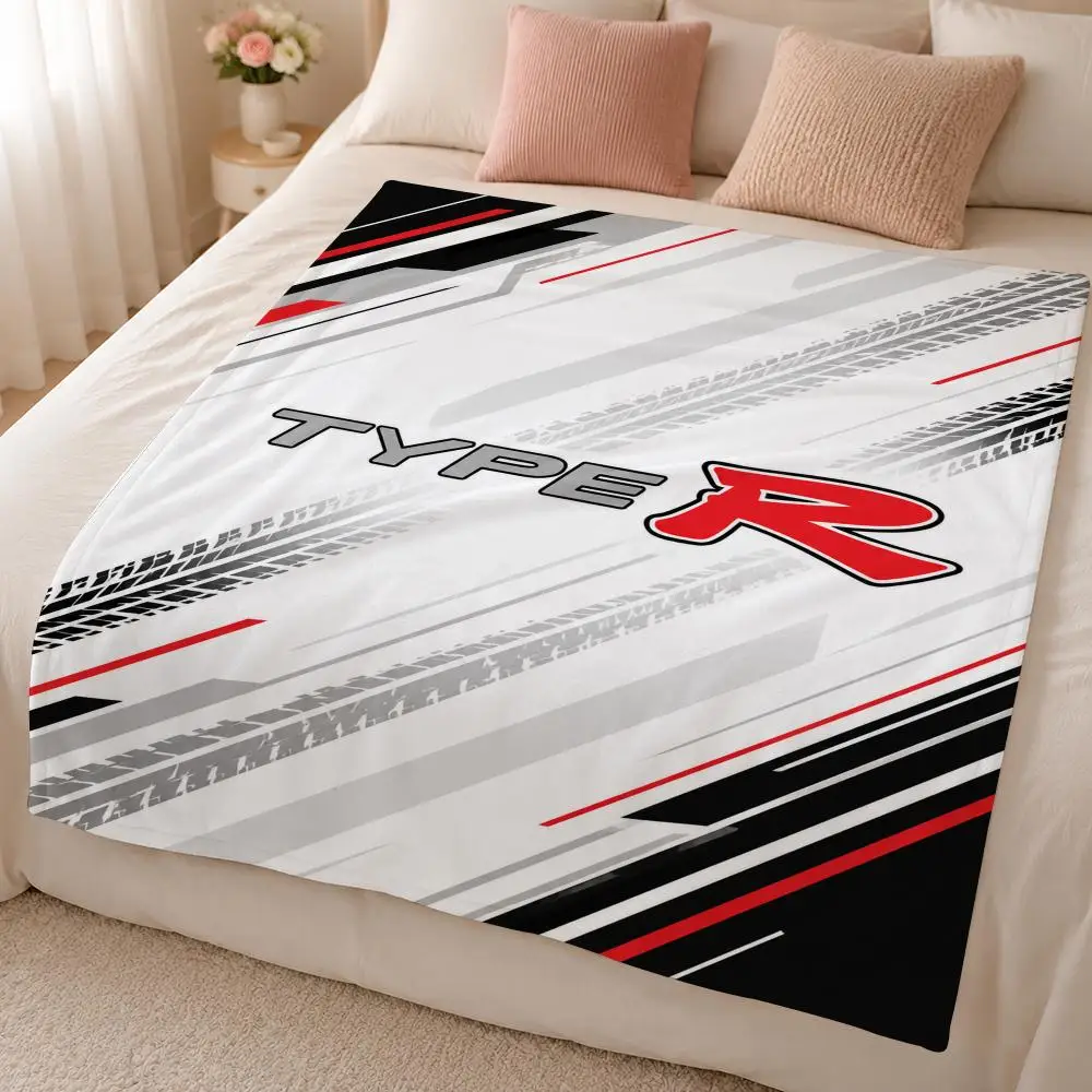 Car T-Type R High-Performance Racing Vehicle Throw 320g Soft Flannel Fleece Throw Blanket Cover Sofa Bed Dorm Nap Gift