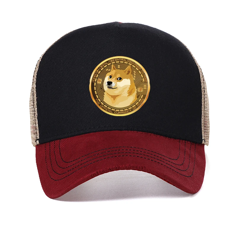 high quality summer Mesh trucker hats Funny Bitcoin Sports Woman Hat men Doge Coin Bitcoin printing baseball cap