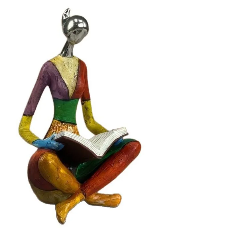 Medieval abstract figure ornament, living room porch bookcase, home decoration resin handicraft ornament