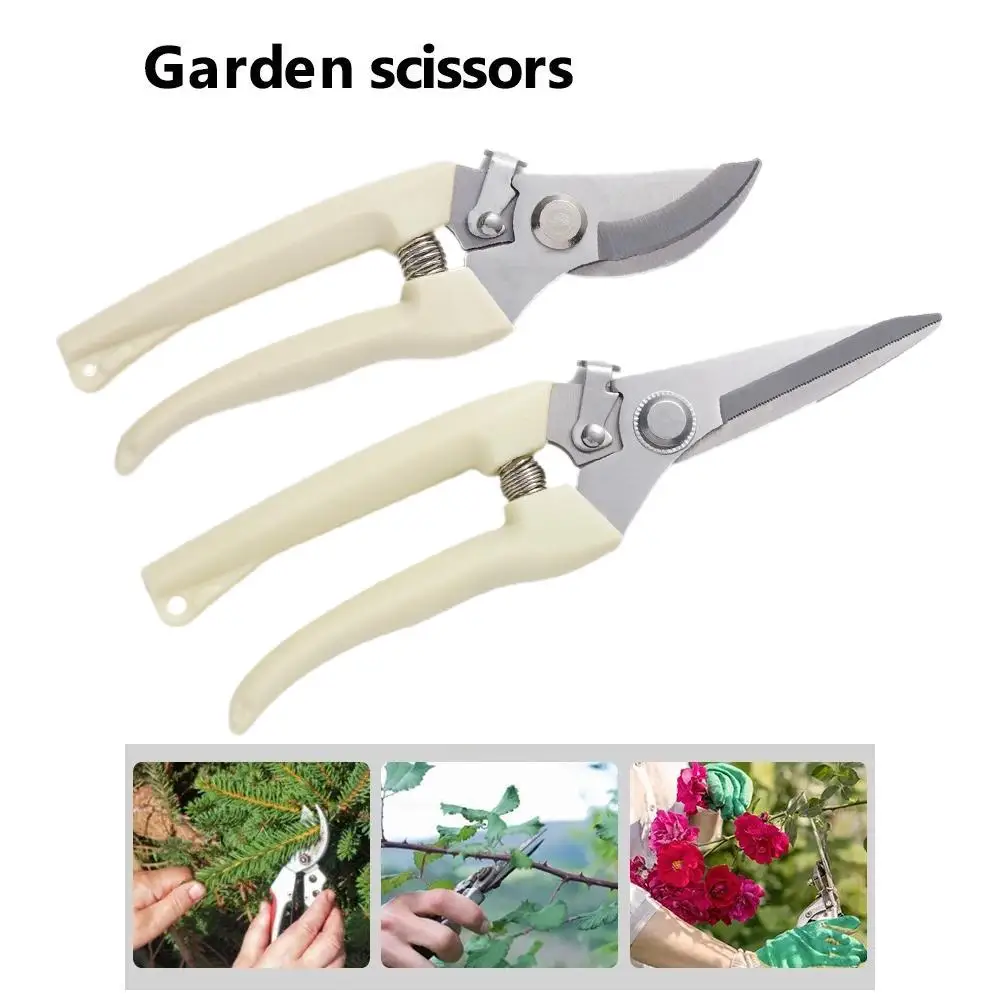 Stainless Steel Garden Pruner Scissors Pruning Tree Fruit Graft Planting Branch Garden Branch Cutting Sharp Garden Tools