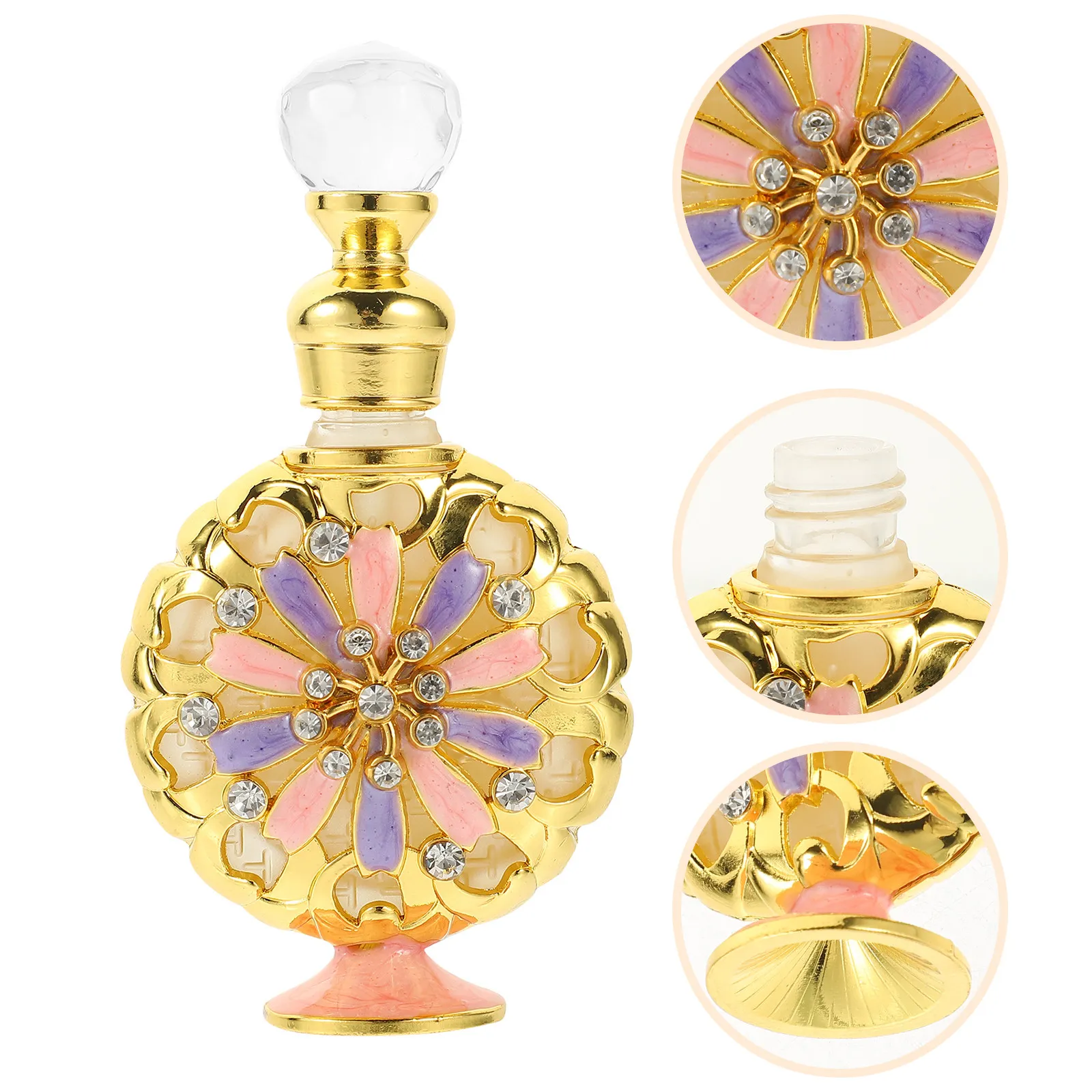 Empty Perfume Bottle Vintage Refillable Travel Glass Aroma Dispenser Portable Small Essential Oil Container Perfume Storage