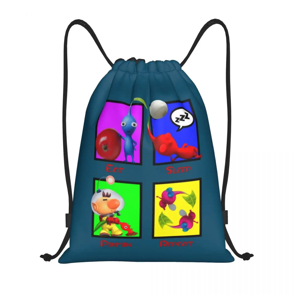 Custom Pikmins Video Games Drawstring Bag for Shopping Yoga Backpacks Men Women Sports Gym Sackpack