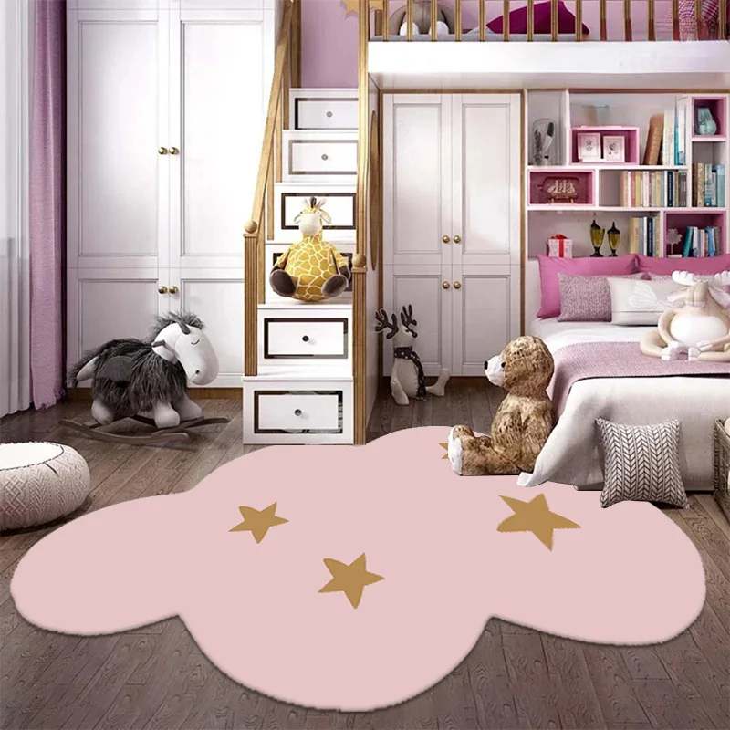 Irregular Cloud Carpet Simple Girl Bedroom Pink Carpets Modern Living Room Decoration Rug Home Bed room Cloakroom Soft Rugs