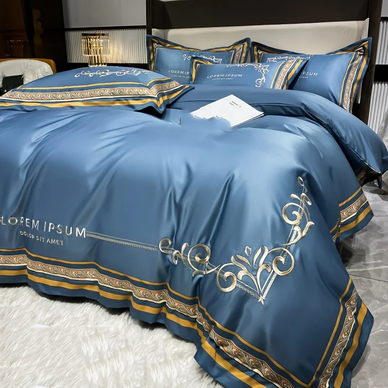 European High-end Light Luxury Fleece Four-piece Autumn And Winter Bedding Palace Style Quilt Cover Sheet