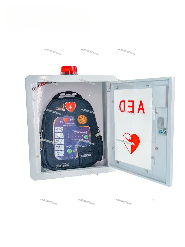 Portable Automated External Defibrillator (AED) Storage Hanging Box: Emergency First Aid Alarm System Cabinet