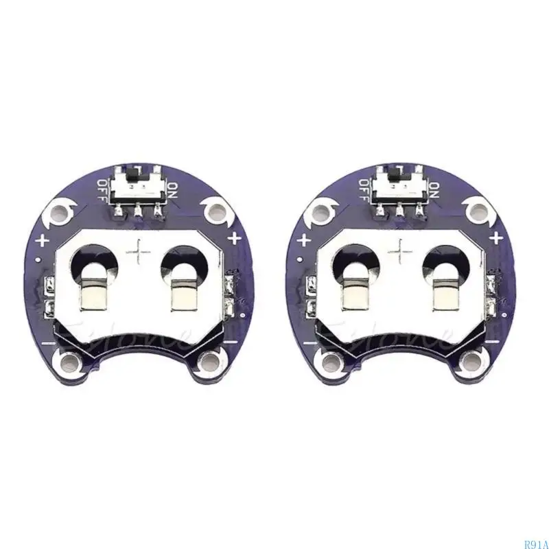 R91A 2PCS CR2032 소규모 전자 제품 개발자에게 적합한 빠른 배터리 변경을위한 배터리 홀더