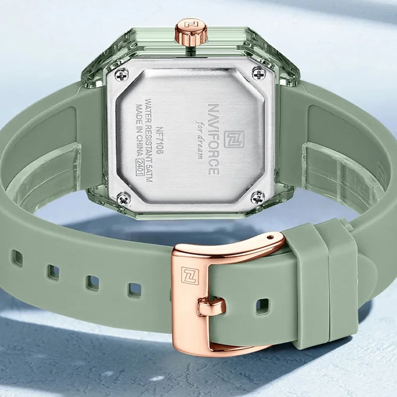 Новый стиль NAVIFORCE часы для женщин силикап женские кварцевые 50 м водонепроницаемые наручные часы повседневные простые индивидуальные женские часы