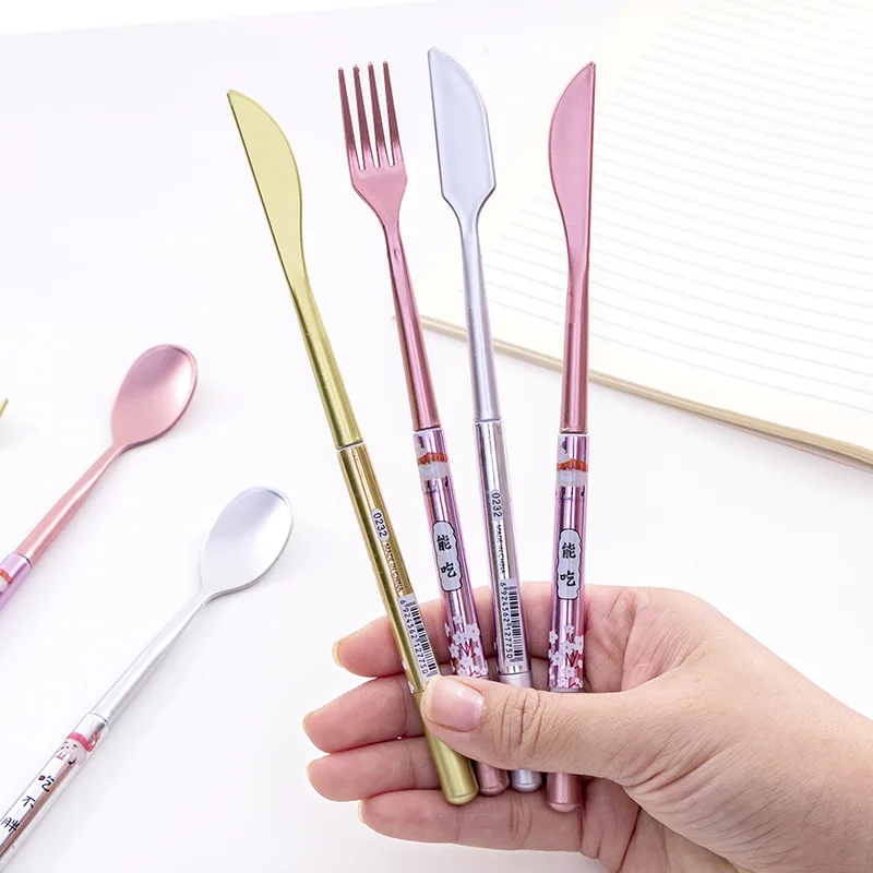 Wholesale Creative Spoon Cutlery Modeling Gel Pen Black 0.5mm Student Gel Pen Wholesale Stationery Manufacturers