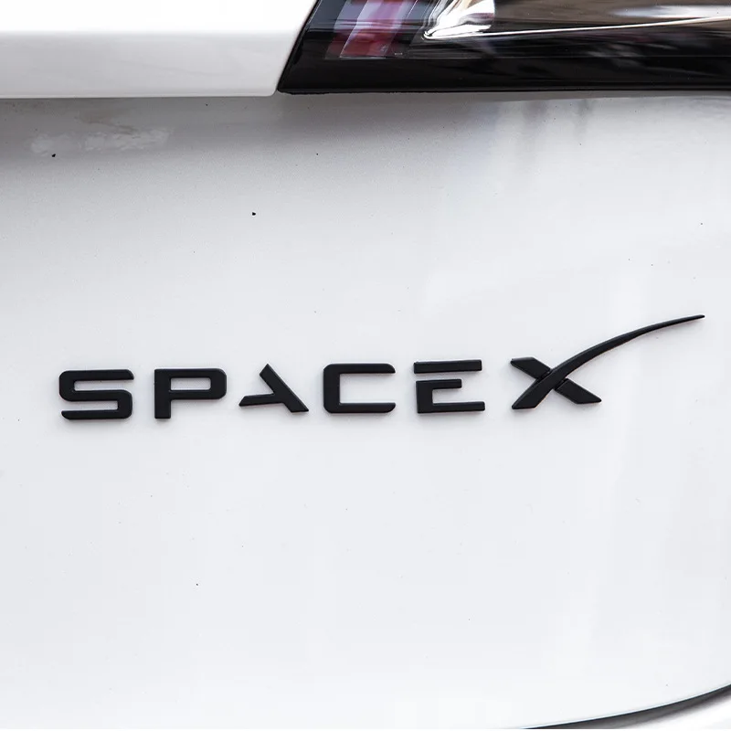 Spacex Sticker For Tesla Model 3 X Y S Letters Tail Letter Label Emblem Car Accessories Stickers Logo Emblems Zinc Alloy SPACEX