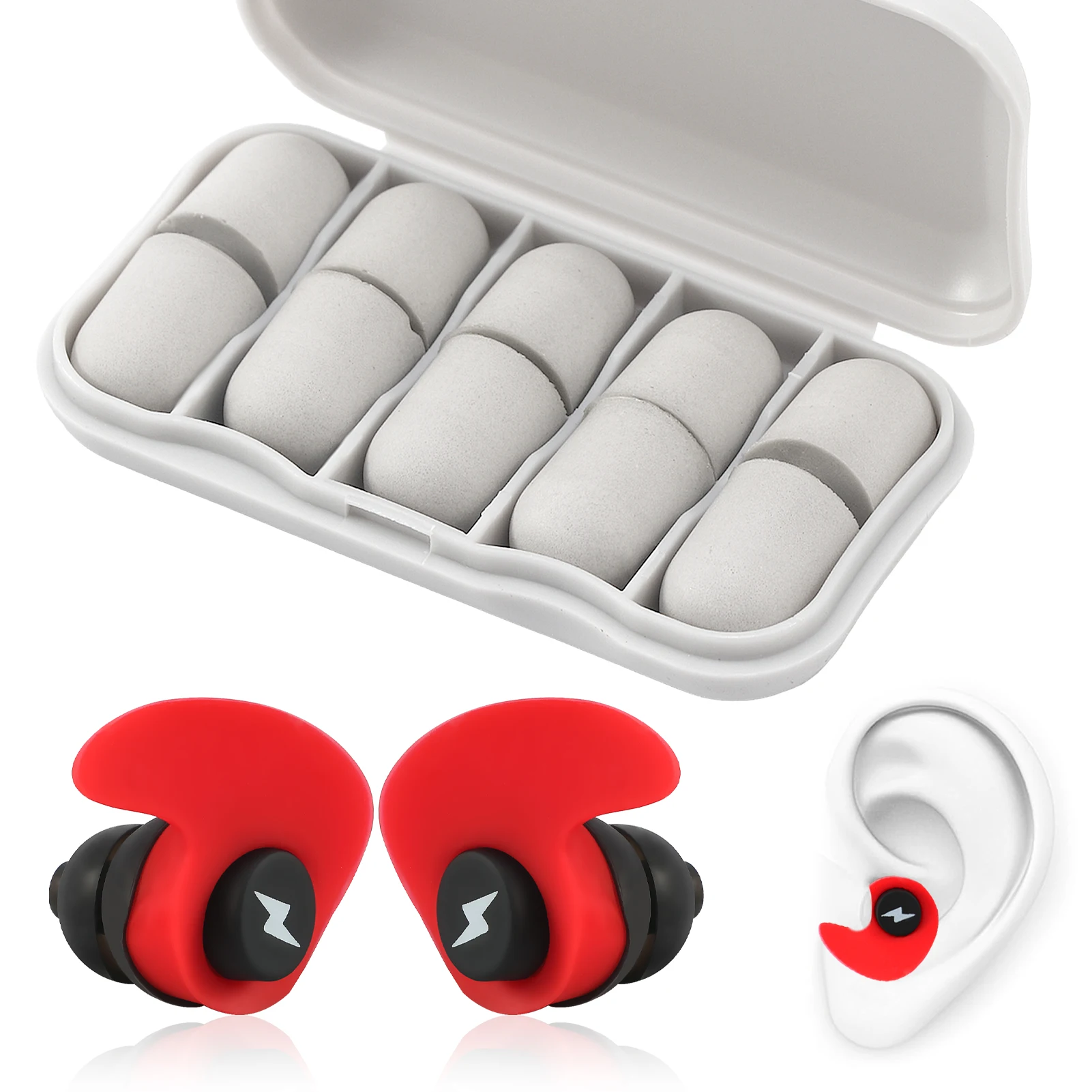 12 шт./набор, силиконовые ушные вкладыши с эффектом шумоподавления