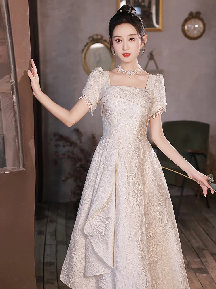 

Ele Evening Gown Luxury Unique High-End Birthday Host Certifie Ceremony aduation Dr Korean Sle Pearl Embellied