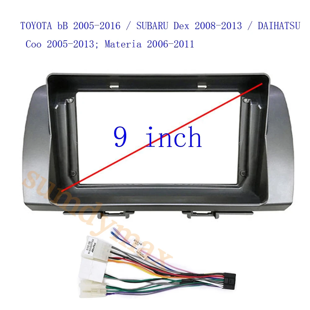 Car Radio Fascias Frame For Toyota BB Subaru Dex Daihatsu Coo Materia 2006-2013 9 inch 2DIN Stereo Panel