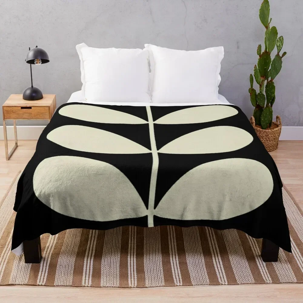 

orla kiely multi stem, black,white,kiely pattern,orla kiely design Throw Blanket Soft Plush Blanket as Housewarming Gift
