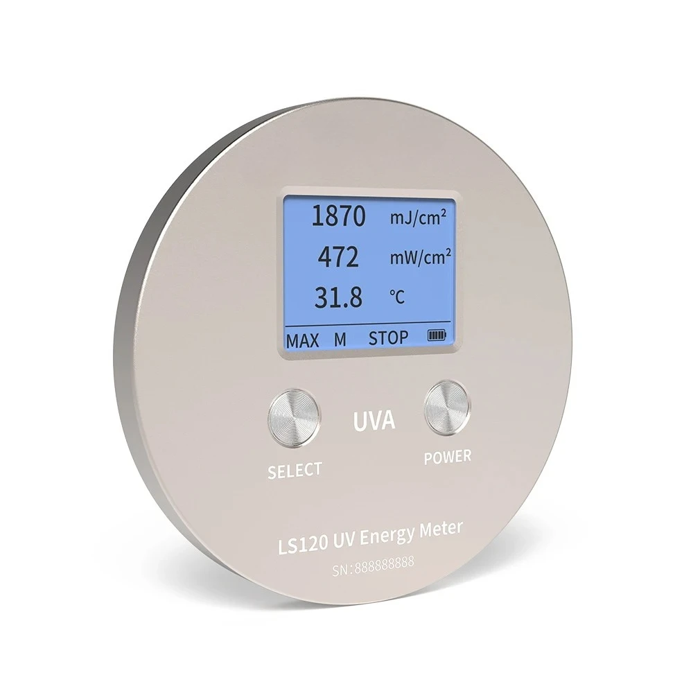 LS120 315nm to 400nm UV Energy Meter UVA Intensity Measurement Integrator Ultraviolet Curing Light Radiometer UV Power Puck