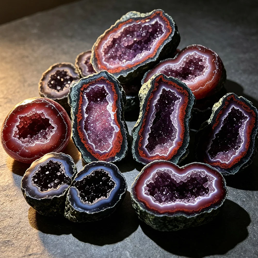 1-65 Natural Agate Geode Pair Mini Druzy Cave Raw Stone Mineral Specimen Reiki Healing Crystal Home Desk Decor Collection Gift