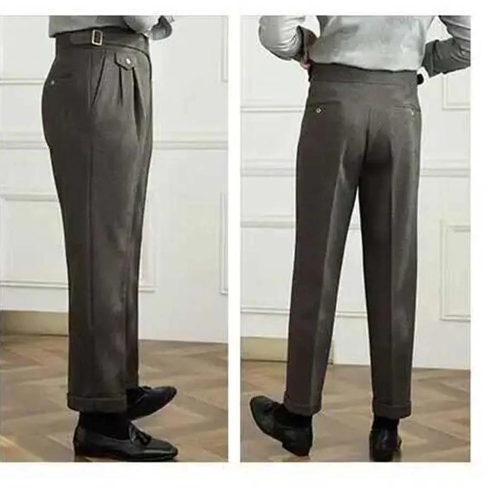 High Quality houndstooth Trousers Pant Man High Waist Office Dress Trouser Italian Men Busines Pant 2025 Pantalon Para Hombres - Image 2