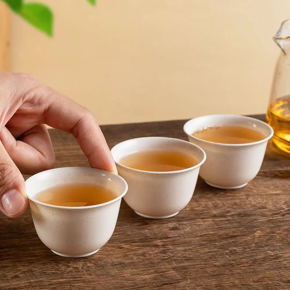 48Pcs/pack New Rice Husk Disposable Tea Cup Biodegradable Thickened Teacup Storage Rack Hospitality Small Tea Cup