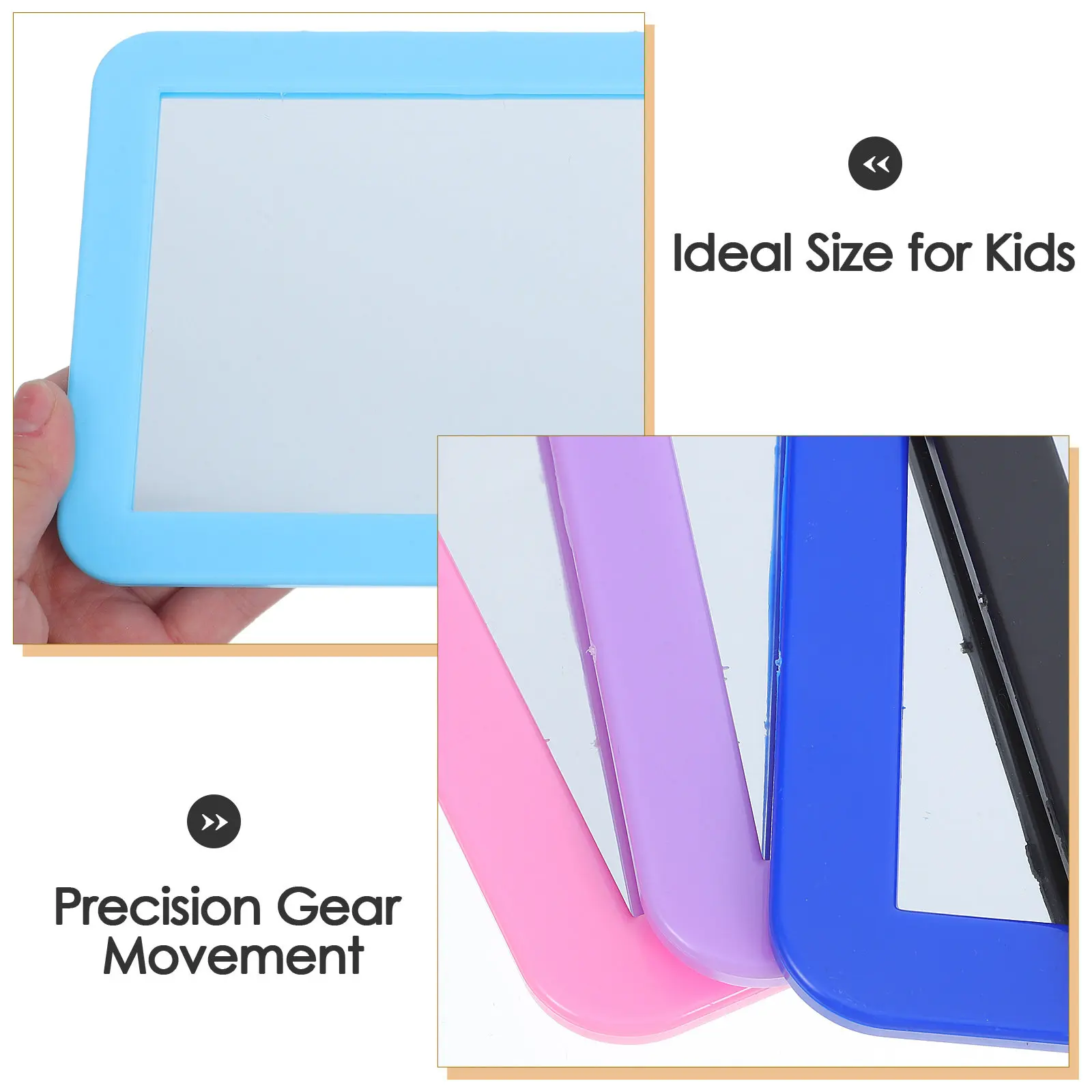7Pcs Kids Shatterproof Handheld Rectangle Mirrors Rounded Corners 6.9x5.2 Classroom DIY Crafts Facial Expression Practice