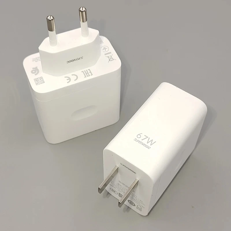 For 67W Supervooc Charger EU/US/ Fast Charge Adapter For OPPO A2 A1 K10 Pro K10X Reno 11 10 9 8 Pro+ Find N3 N2 +Type C Cable