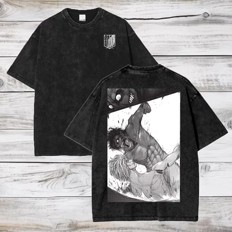 

2026 "The Attack on Titan" Extra Large Size T. Alan Yeager Anime Pure Cotton T-Shirt Comfortable, Breathable, High Quality