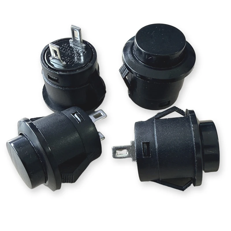 20PCS R13-507 Black 16mm Self Resetting Power Button Card Buckle Type Switch 3A 250VAC/6A 125VAC Plastic Without Lock Switch