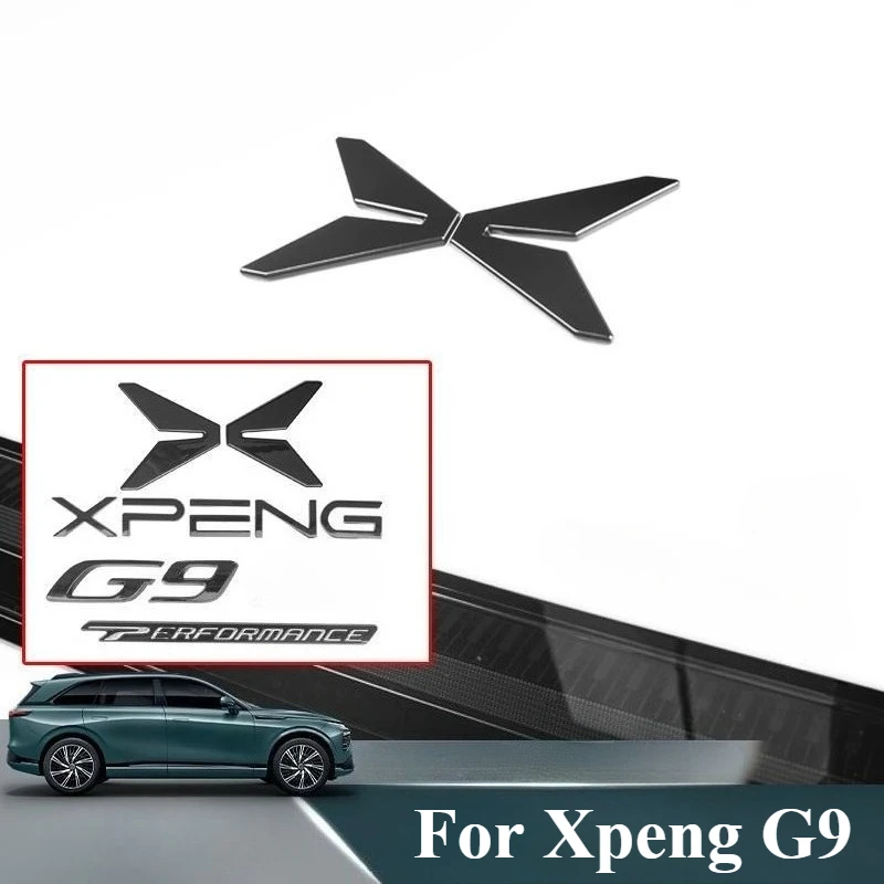 

For Xpeng G9 Car Logo Front Rear Logo Black Logo Black Coverage Four-wheel Drive Bright Black Modification Accessories