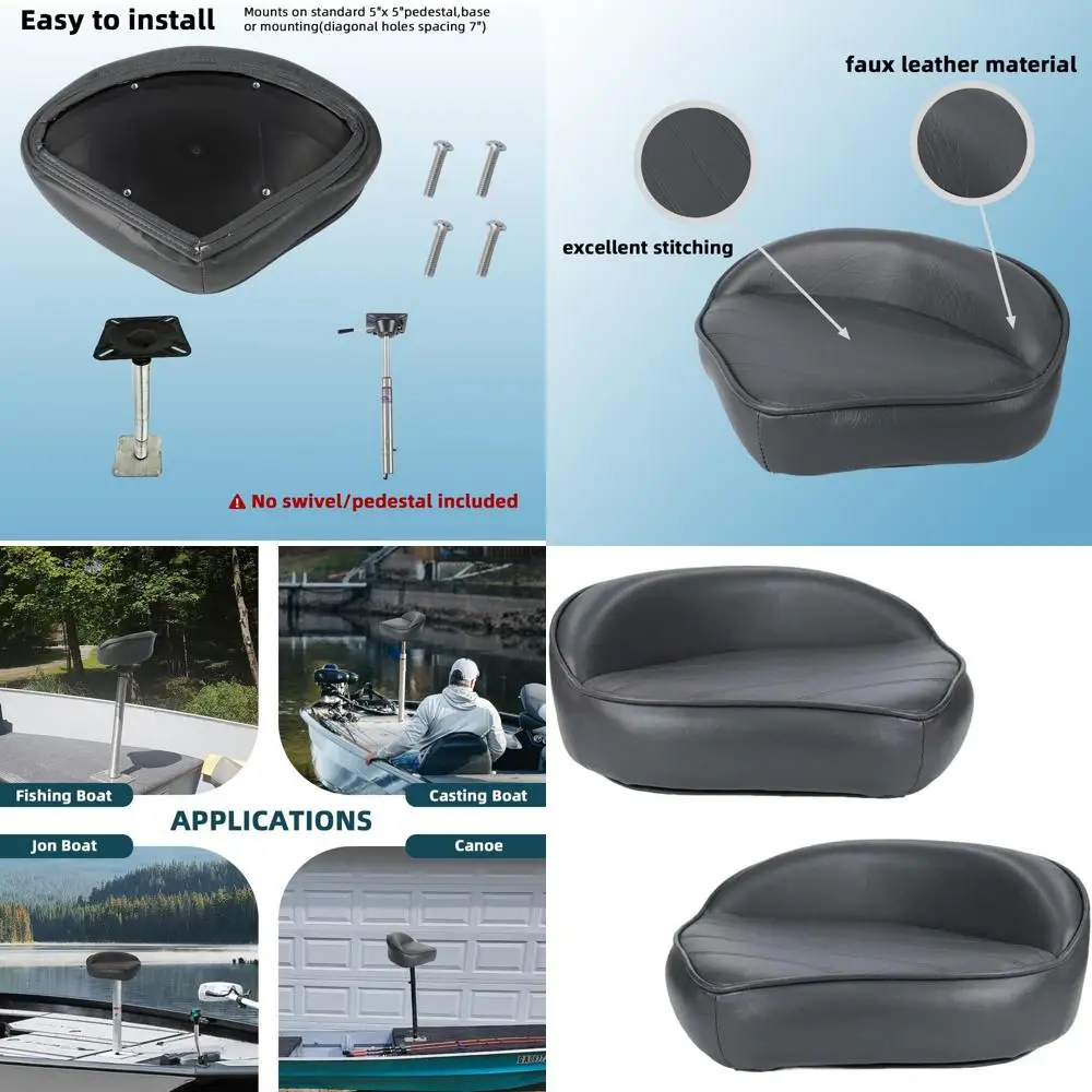 

Casting Seat Fishing Bass Boat Seat,Marine Grade Vinyl Exterior Universal Pro Casting Deck Seat for Fishing Jon Bass Tracker Pro