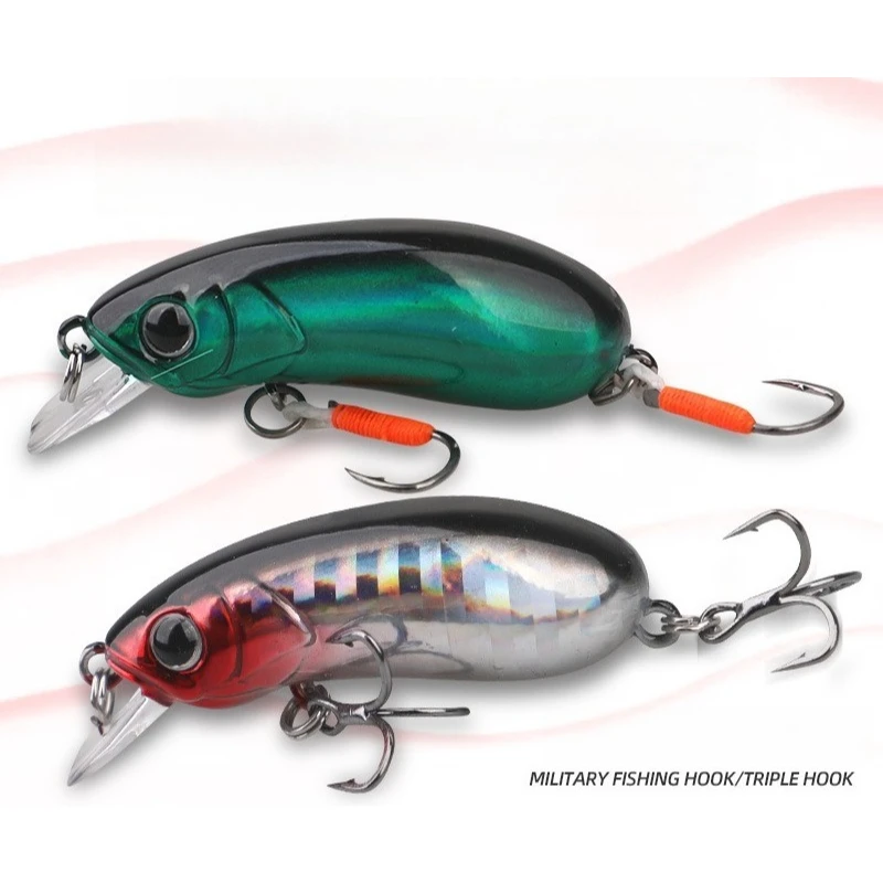 

4pcs 4.7g Slow Sinking Minnow Bait Micro Jerk Bait Artificial Wobblers Laser Crankbait for Trout Bass Pesca with 2 Treble Hook
