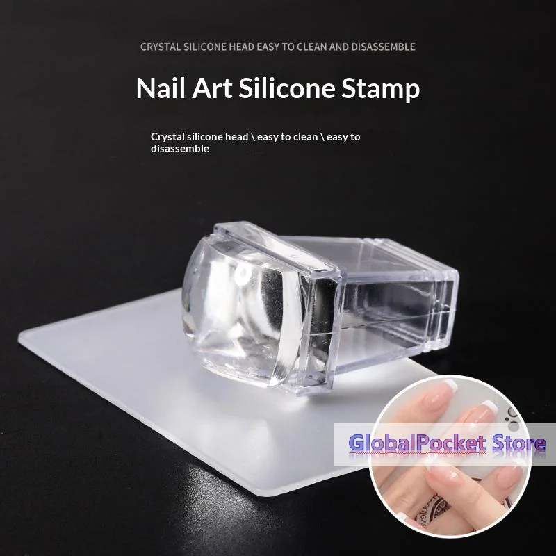 [TG823]Rectangular Silicone Nail Art Stamper Set Includes Stamper Scraper Square Stamping Tool For Home And Salon Use