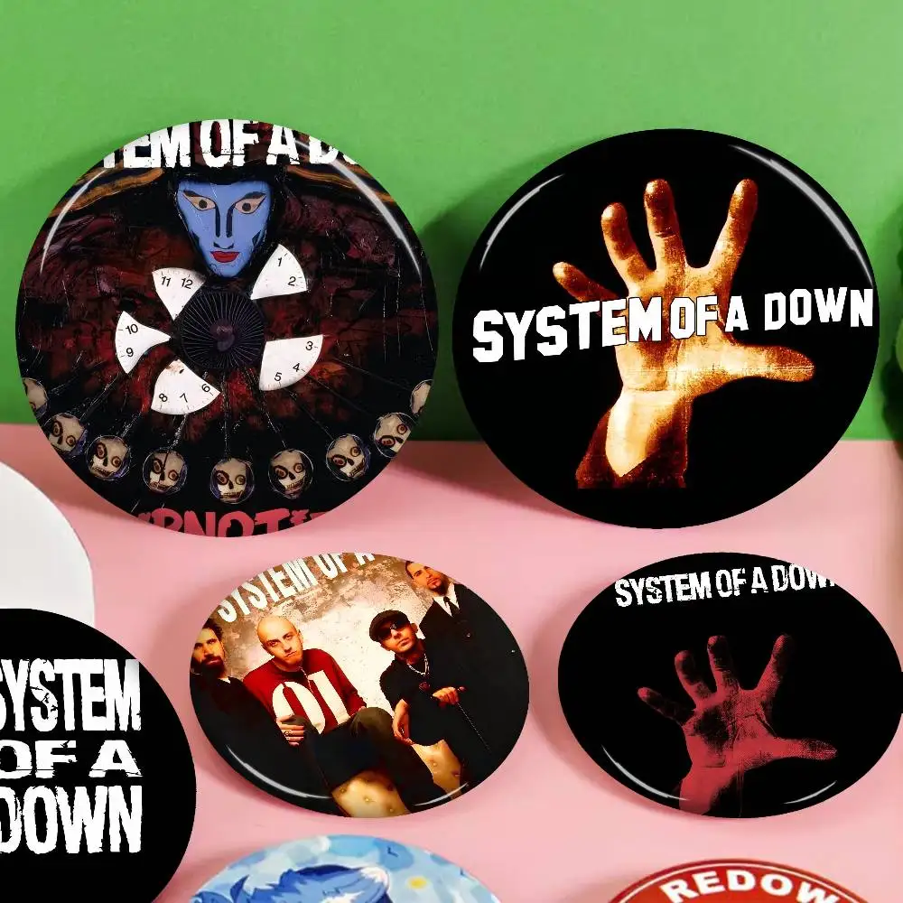 S-System O-of A D-Down Band Creative Tinplate Soft Button Pins Animal Icon Brooch Lapel Backpack Badge Accessories Pin