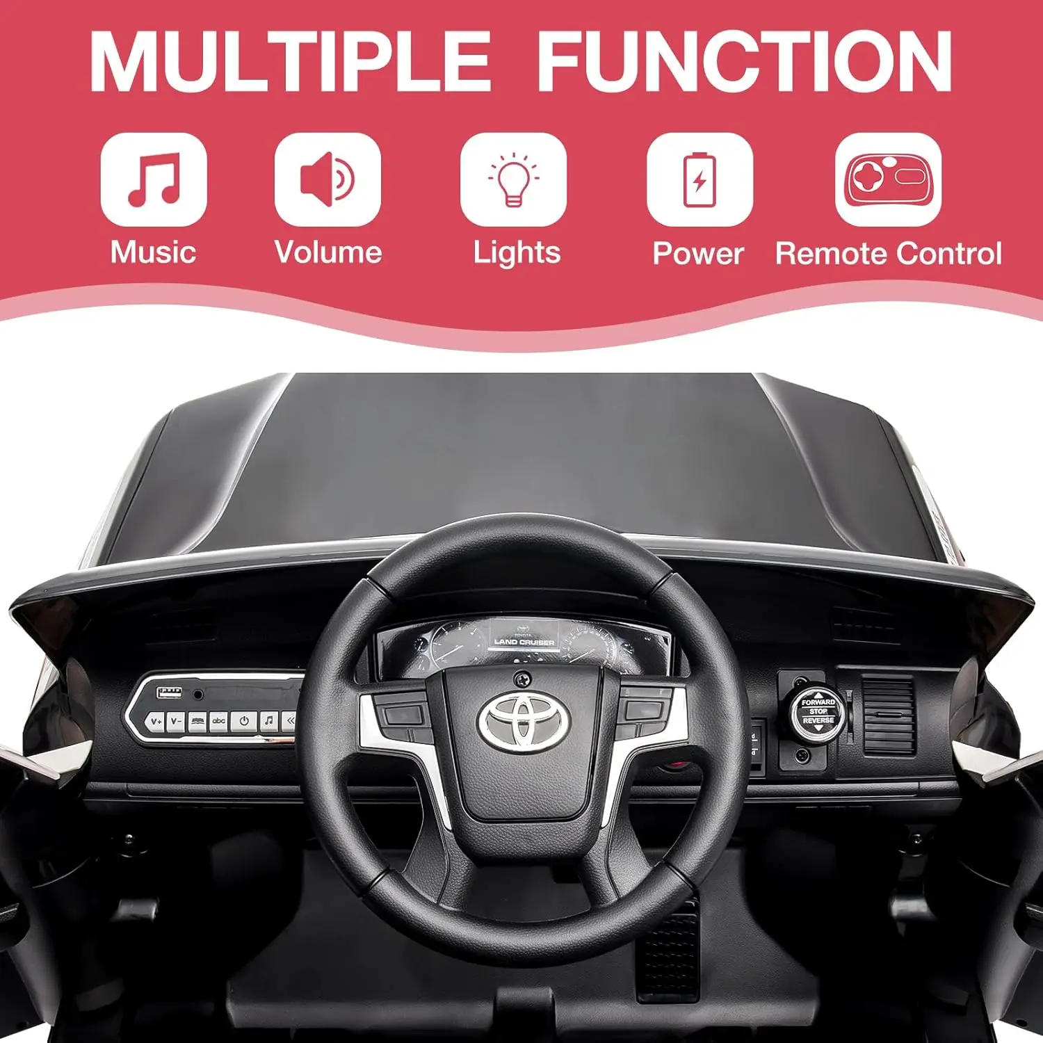 12V電動乗用玩具、警察車両SUV、リモコン付き、デュアルモーター、3段階速度調整、LEDライトと音楽付き、3歳以上対象