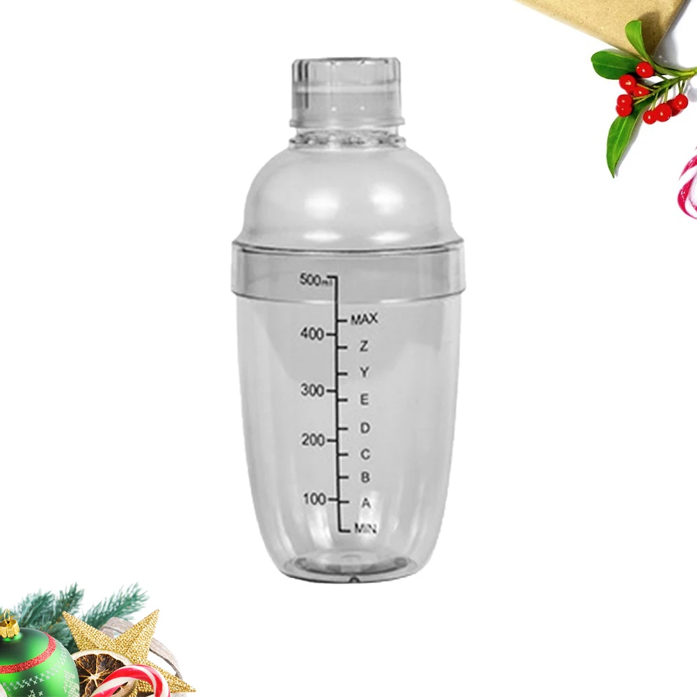 

530Ml Hand Shake Cup Cocktail Shaker Transparent Mixer Bar Shaker Wine Milk Tea Cup Scale Heat Cold Resistant Pc Resin
