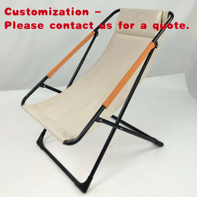 

custom.Modern Outdoor Fabric Folding Raised Moon Chair Portable Camping Fishing High Back Casual Beach Gym