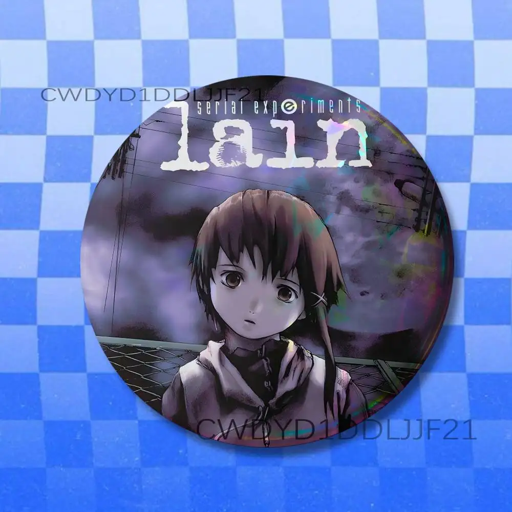 S-Serial Experiments Lain Vintage Anime Brooch Creative Badge for Hat Bag Decoration Fans Collect Gifts