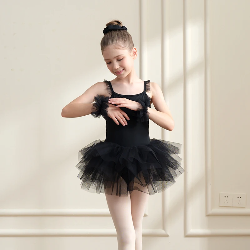 Dziewczęca sukienka baletowa bez rękawów z tutu, zapinana na zatrzaski w kroku, strój baletowy, urocza sukienka baletowa z tutu dla dzieci.