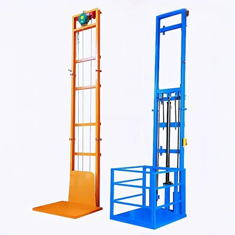Fotografia 3: Elevador pequeno para uso comercial e doméstico, elevador de carga simples para transporte de mercadorias em armazéns e fábricas.