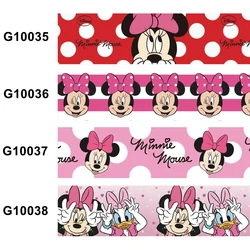 5Yards 25MM 38MM Disney Mickey Minnie Mouse Printed Cartoon Hair Bows Grosgrain Ribbon